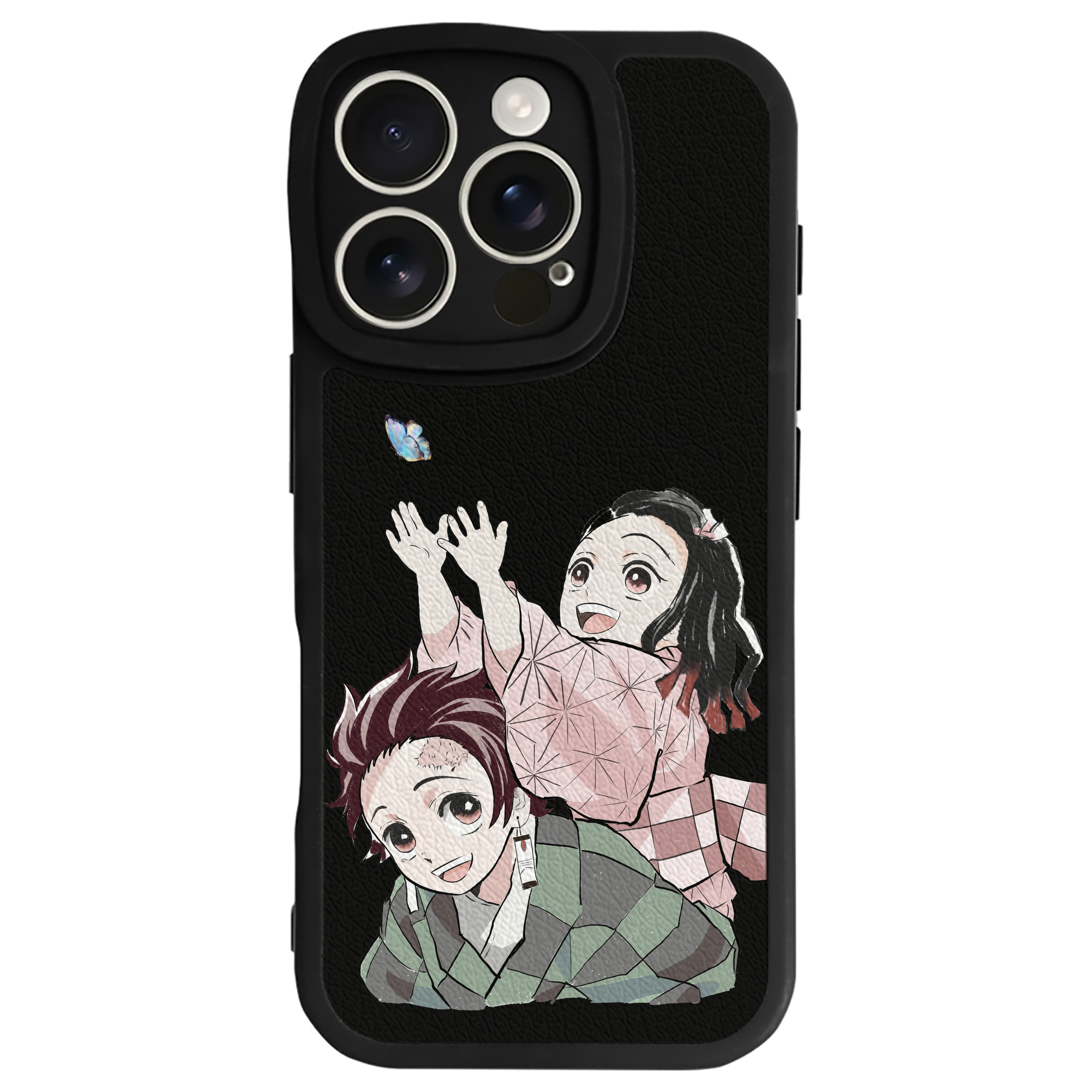 （画像用） 鬼滅の刃（きめつのやいば）竈門 禰󠄀豆子／かまど ねずこ Kamado Nezuko 【iPhone 16シリーズ対応】シリコンスマホケース（レザー調） 材質：シリコン